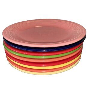 Lot Of 9- Multi Colors 10.5" Fiestaware  Collectable Dinner Plates Made In USA